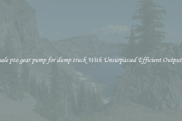 sale pto gear pump for dump truck With Unsurpassed Efficient Outputs