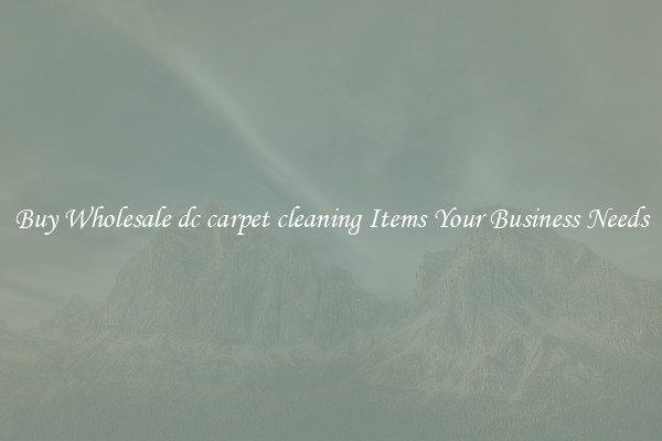 Buy Wholesale dc carpet cleaning Items Your Business Needs