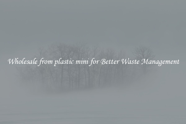 Wholesale from plastic mini for Better Waste Management