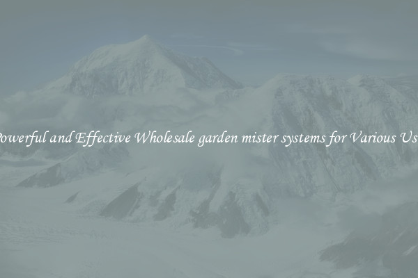 Powerful and Effective Wholesale garden mister systems for Various Uses