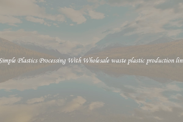 Simple Plastics Processing With Wholesale waste plastic production line