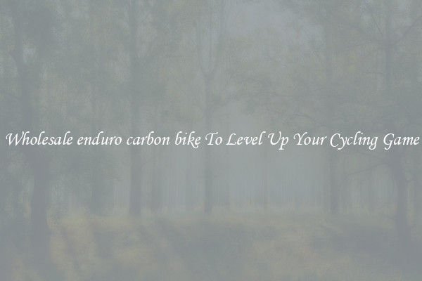 Wholesale enduro carbon bike To Level Up Your Cycling Game